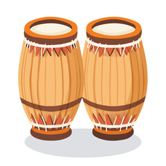 Minimal 2D vector illustration of Tabla Drums in flat icon style on a plain white background.