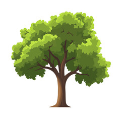 Minimal 2D vector illustration of Oak Tree in flat icon style on a plain white background.