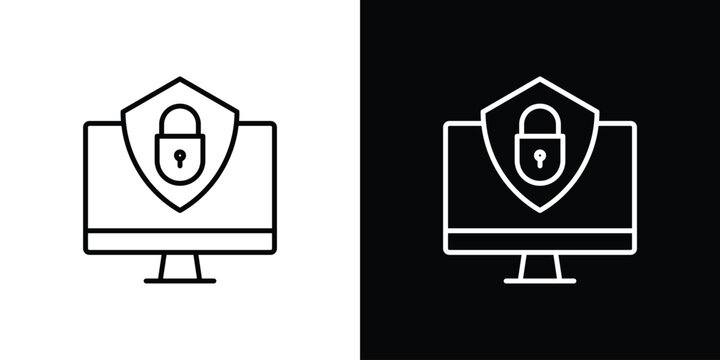 Computer security icon logo design. symbol icon vector set