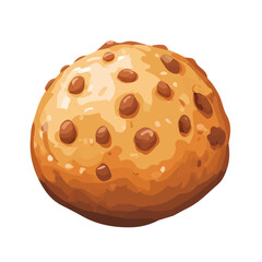Oliebollen, modern 2D flat vector illustration in icon style, isolated on pure white background.