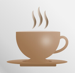 Minimal Brown Tea Cup Icon — Simple Hot Beverage Symbol
