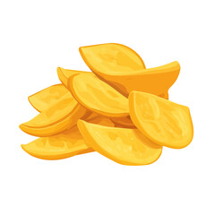 Plantain Chips, modern 2D flat vector illustration in icon style, isolated on pure white background.
