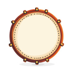 Tambourine Skin, modern 2D flat vector illustration in icon style, isolated on pure white background.