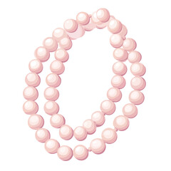 Flat 2D vector illustration of String Of Pearls, simple icon style on a clean white background.