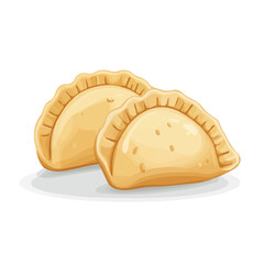 Pierogi, modern 2D flat vector illustration in icon style, isolated on pure white background.