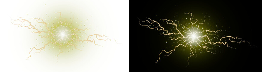 Png image of  lightning bolt energy ball power electricity strike thunder bright glow effect abstract background design art on transparent background