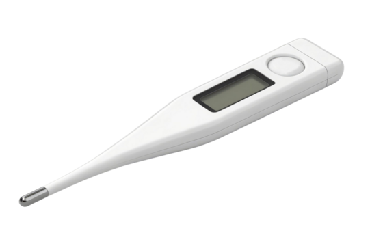 Digital Medical Thermometer PNG Isolated on Transparent Background, Electronic Temperature Device
