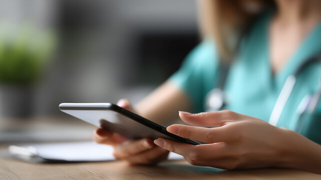 Healthcare professional using a smartphone to coordinate patient updates, secure messaging, and timely clinical decisions within a busy workflow.
