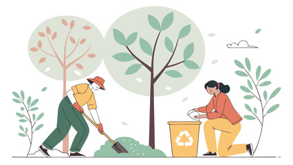 Eco-friendly lifestyle vector illustration 