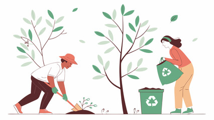 Eco-friendly lifestyle vector illustration 