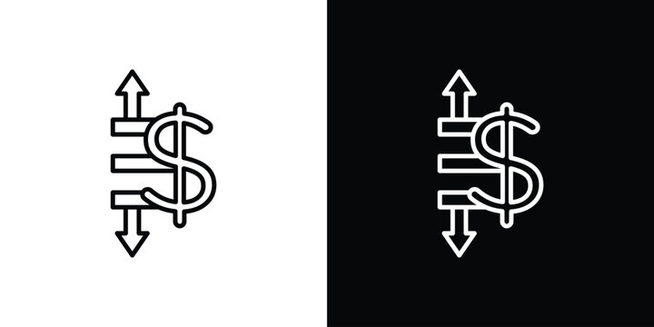 Operating profit loss icon logo design. symbol icon vector set