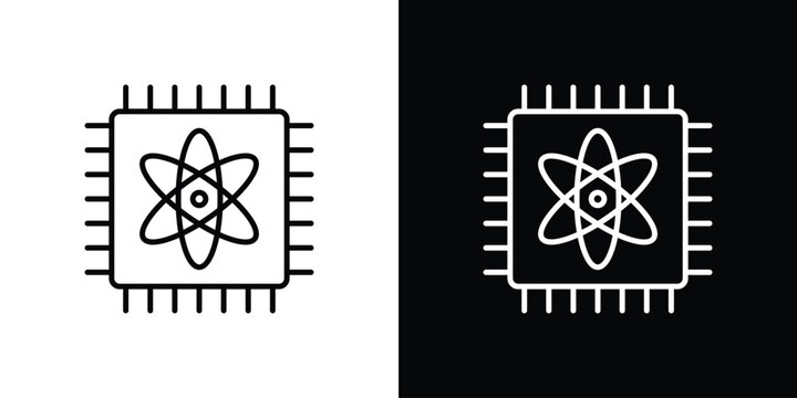 Quantum computing icon logo design. symbol icon vector set