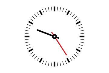 Analog Wall Clock Vector Illustration isolated on white.