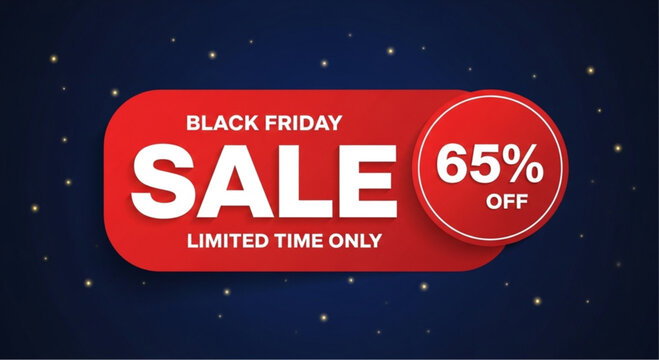 Black Friday Sale Advertisement with a eye-catching design, announcing special savings with the sale. Limited time offer! vector illustration