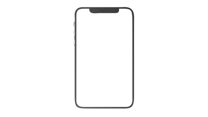 Illustration of a modern smartphone with a notch at the top and rounded corners on a white background