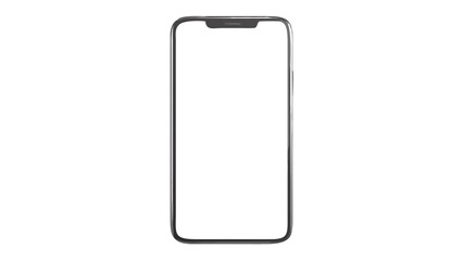 Illustration of a modern frameless smartphone with a white screen and a notch at the top center