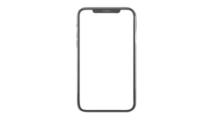 Illustration of a modern smartphone with a blank white screen and a dark gray frame isolated on white background