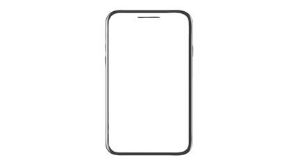 Illustration of a modern smartphone with a blank white screen and a dark gray rounded rectangular frame