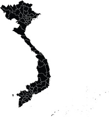 Obraz premium Vector Map of Vietnam with Regions and Islands