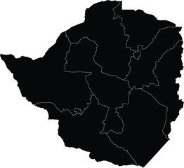 Vector Map of Zimbabwe with Regions