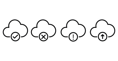 Obraz premium Upload cloud icons vector. cloud storage icon set eps10.