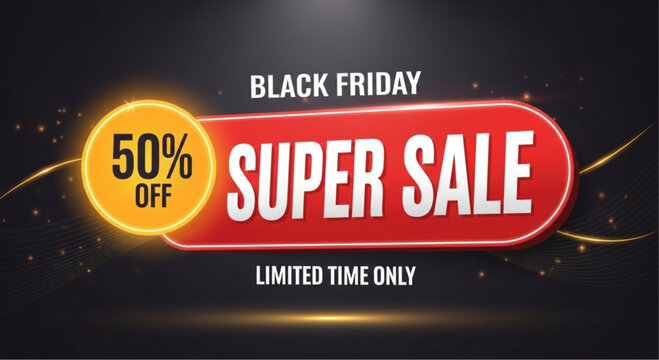 A dynamic graphic design for a Super Sale campaign, highlighting a limited-time offer.  vector illustration