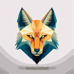 Abstract colorful coiote logo, modern minimalist vector style, clean white background.