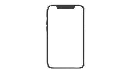 Illustration of a modern smartphone with a blank white screen and a black frame design element