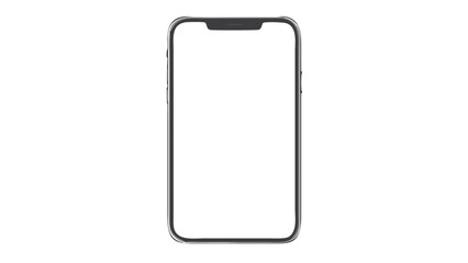 Illustration of a modern smartphone with a blank white screen for application mockups and presentations