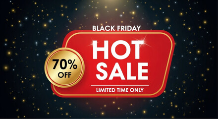 Capture the electrifying anticipation of a Black Friday Hot Sale, where exclusive deals and discounts shine. vector illustration