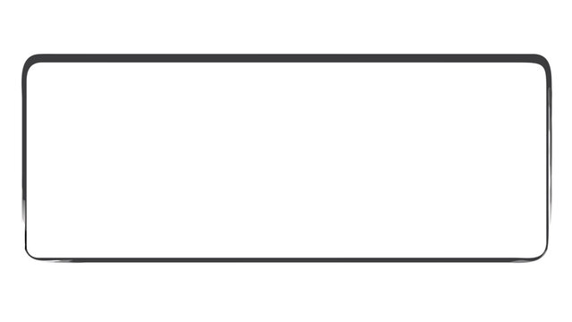 Simple rectangular shape with rounded corners and a dark gray outline on a white background plain view