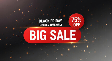 Big sale Black Friday promotion, promoting excitement and attract customers. vector illustration