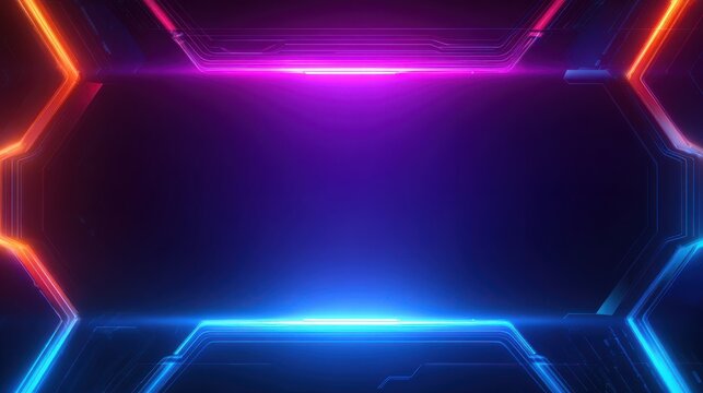 Stunning photo of futuristic esport background for gaming live streaming. Esport game tournament competition neon banner.