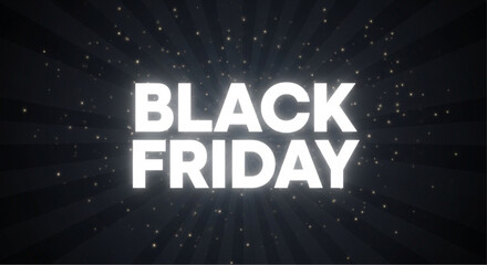 A dynamic composition featuring the iconic BLACK FRIDAY text illuminated against a dark background, evoking the thrill of deals. vector illustration