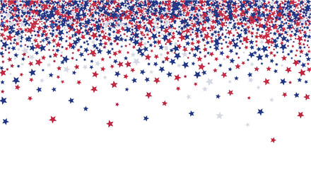 Festive red and blue star confetti, perfect for patriotic celebrations, adding a touch of sparkle and color to any design or event