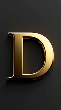 A stylized golden letter D on a black background