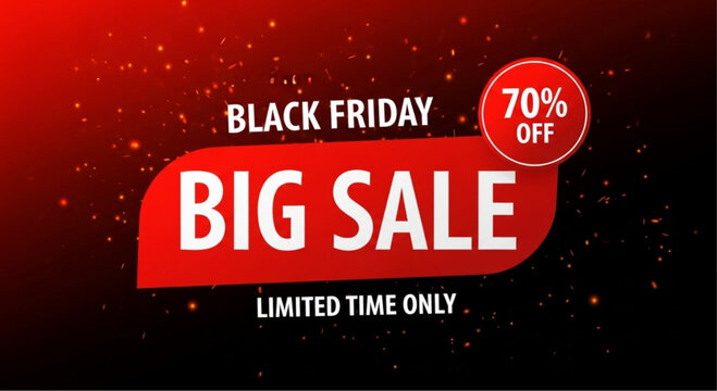 Captivating Black Friday advertisement highlights the Big Sale and limited time offer, with a modern design emphasizing savings.  vector illustration