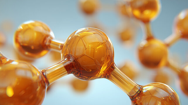 Abstract molecular structure symbolizing scientific research, materials innovation and the invisible connections that drive chemistry and biotechnology.
