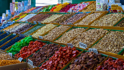 Breads and Nuts for Sale in Osh Bazaar