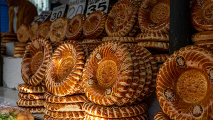 Breads and Nuts for Sale in Osh Bazaar