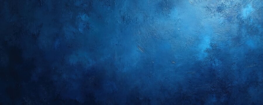 Deep blue textured background with abstract paint strokes and gritty surface details creating a moody atmospheric effect. Suitable for digital art, web design elements.