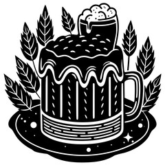 Abstract black and white pattern with geometric shapes