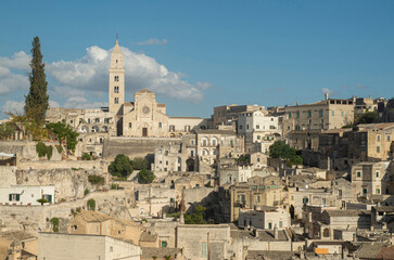 Panoramic view of ancient town of Matera, Basilicata, southern Italy