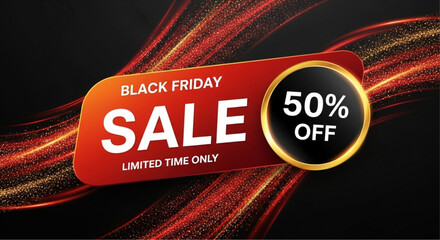 A vibrant and energetic announcement of a Black Friday sale. The image is an eye-catching design to promote savings and attract shoppers. vector illustration