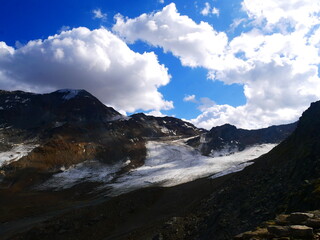 View on Kaunertal glacier on a summer day