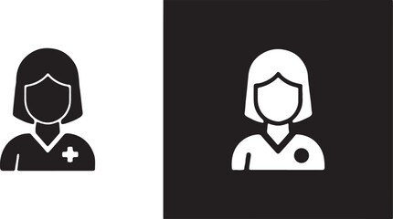 Professional healthcare nurse icon and graphics