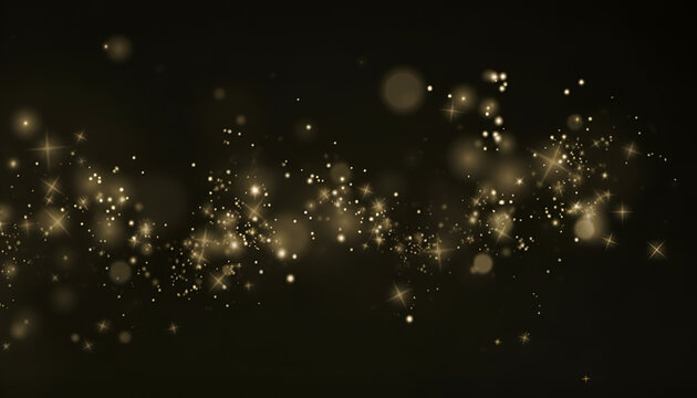 Gold Glitter Sparkle Overlay isolated on black background