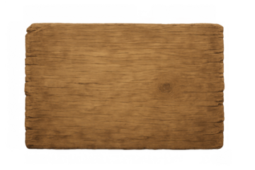Rustic blank wooden sign plank on transparent background with isolated wood texture for various messages or ui elements