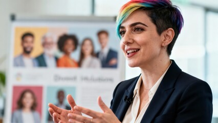 Inclusive Business Presentation with Diverse Speaker