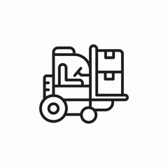 forklift warehouse icon sign vector
